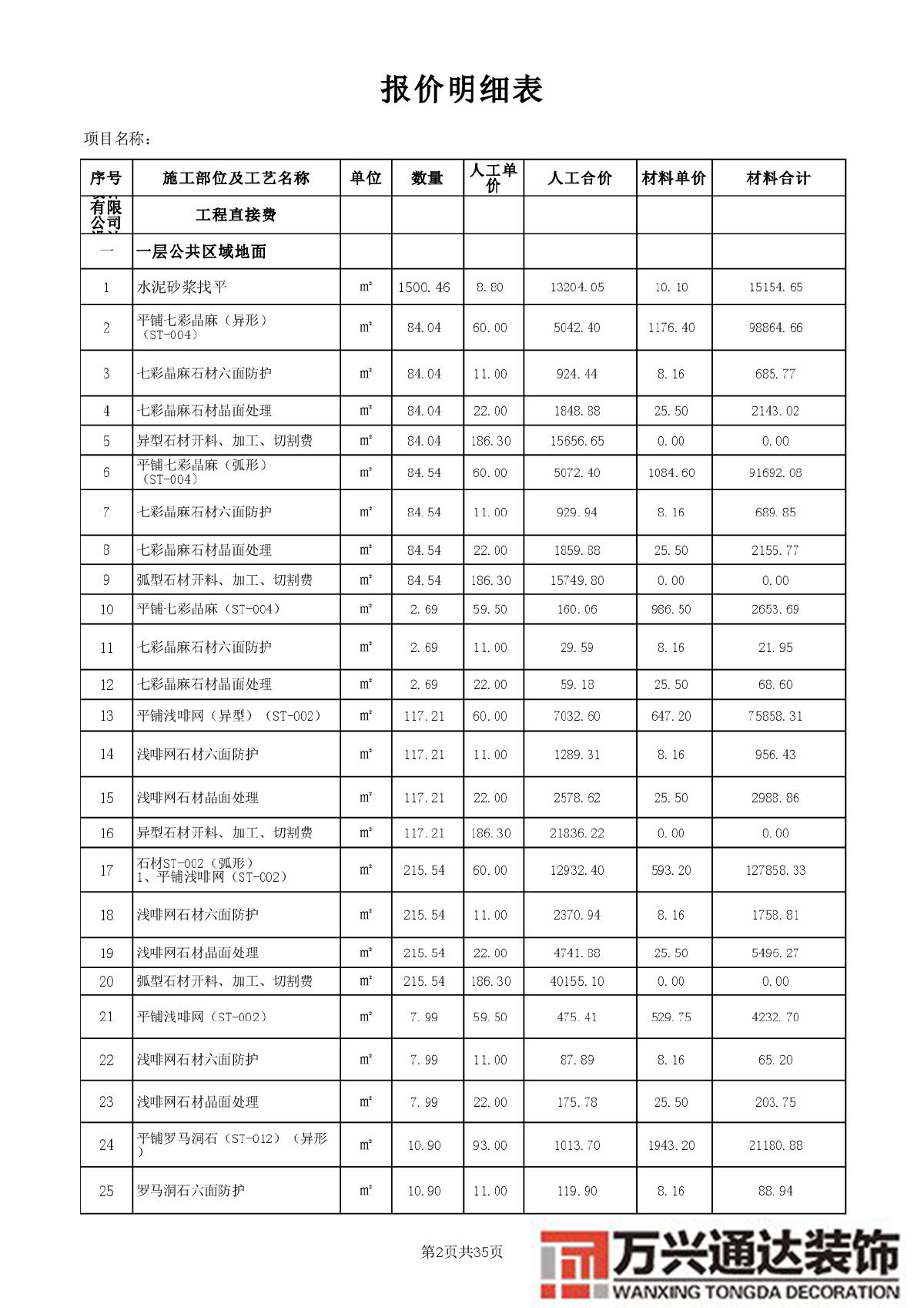 酒店装修价格酒店装修价格表